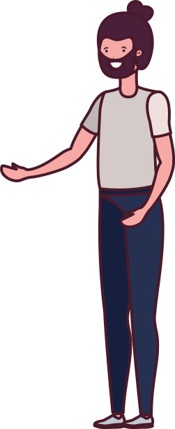 年轻人在白色背景的avatar角色图片下载