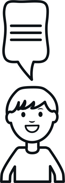 黑白男人与语音气泡的化身角色图片下载