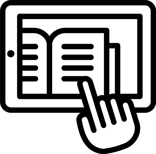 平板电脑阅读图标轮廓样式图片下载