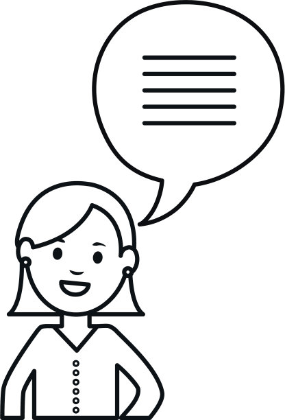 黑白女人与语音气泡化身图片下载