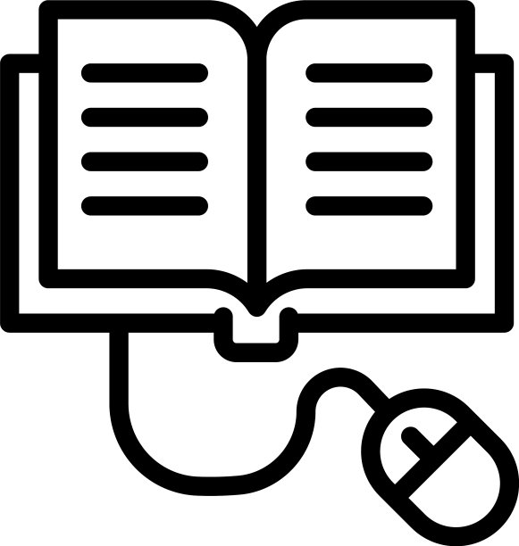 书籍和电脑鼠标图标轮廓样式图片下载