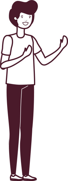 白色背景中的年轻人剪影图片下载