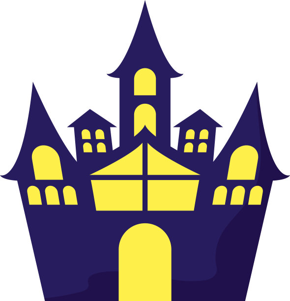 可怕的万圣节城堡在白色的背景图片下载