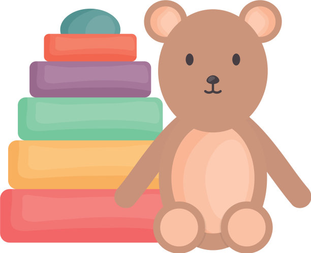 小熊泰迪用毛绒块颜色方形图片下载