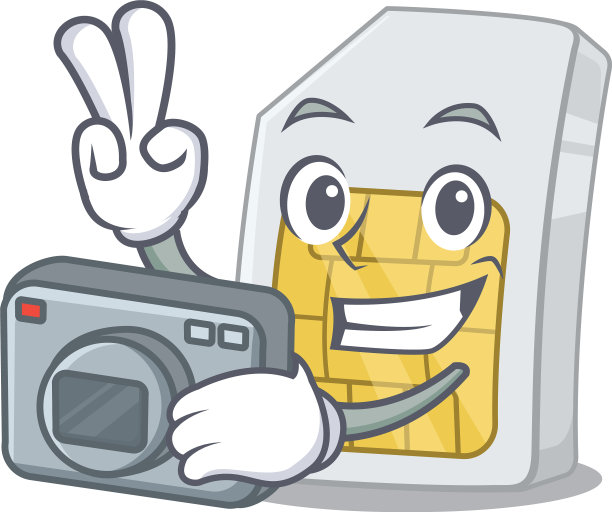 摄影师simcard孤立与卡通图片下载