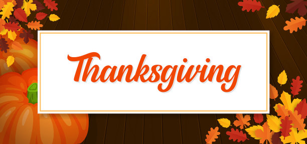 感恩节文字横幅背景用南瓜图片下载
