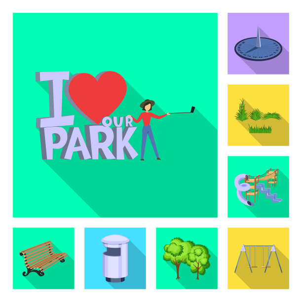 设计城市和街道图标集合图片下载