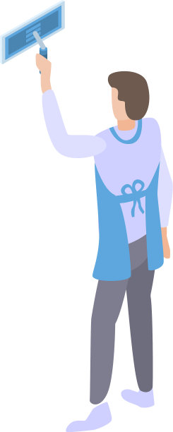 男人清洗墙图标等距风格图片下载