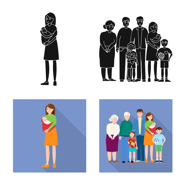 设计人物和头像标志套的图片下载