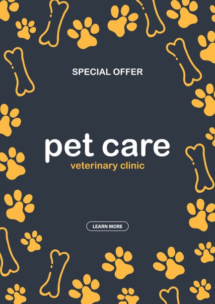 宠物护理家的动物横幅上有猫或狗图片下载