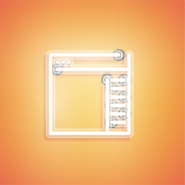 发光的现实霓虹图标为网络图片下载