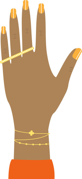 女混血儿手拿戒指和手镯图片下载