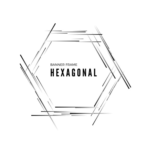 六角形抽象现代旗帜几何形状图片下载