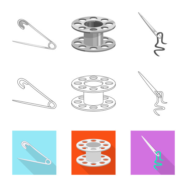 孤立的对象工艺和手工标志集图片下载