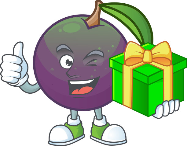 配有礼品星苹果果形人物吉祥物图片下载