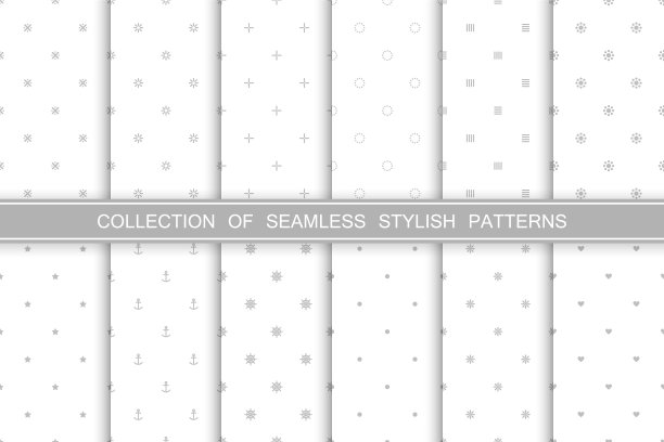 收集可爱的无缝极简图案图片下载