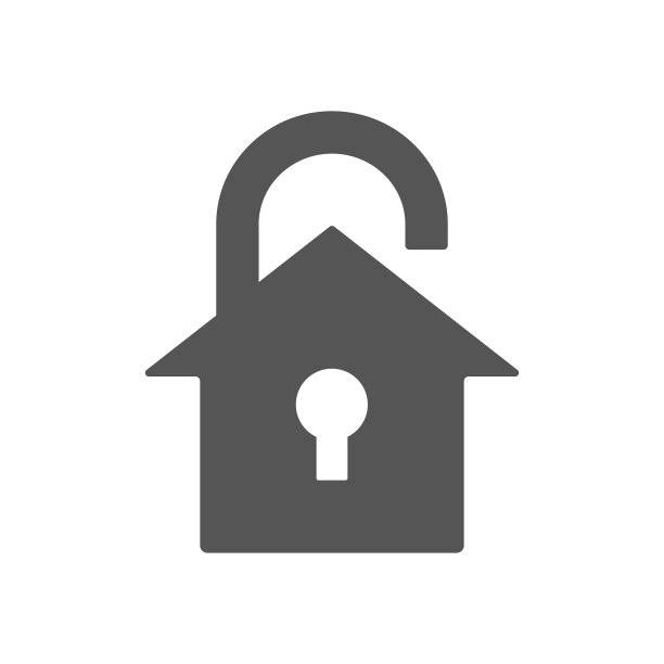保安屋锁图标标志设计元素图片下载
