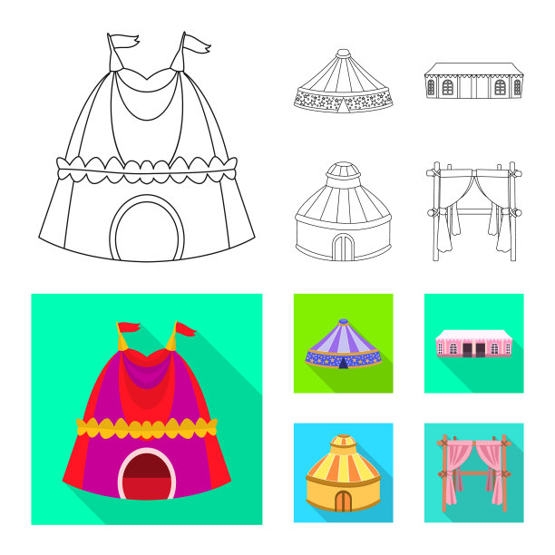 孤立对象roand折叠图标集图片下载