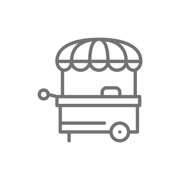 小吃摊街头市场线图标图片下载