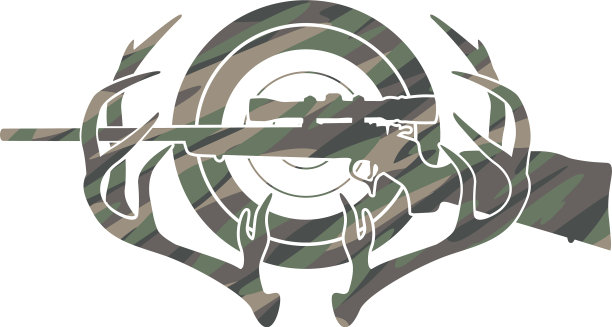 伪装狩猎和射击运动标志图片下载