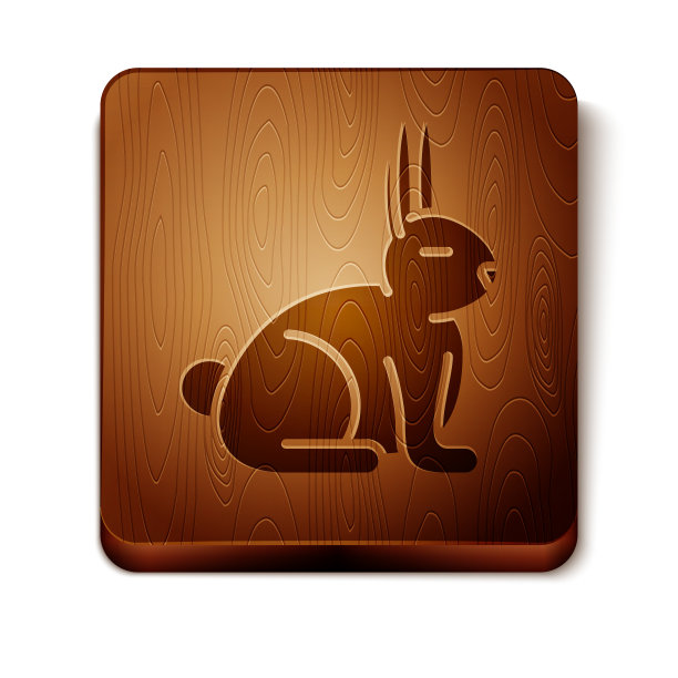 棕色兔子图标孤立在白色背景图片下载