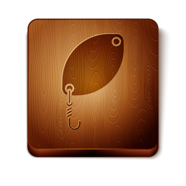 棕色钓鱼勺图标孤立在白色图片下载