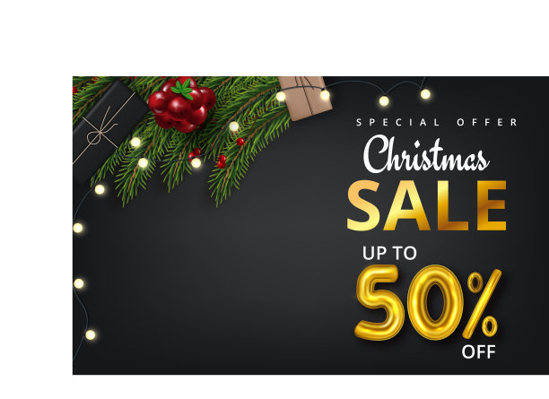 圣诞促销横幅和礼物图片下载