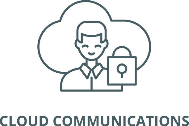 云通信线条图标图片下载