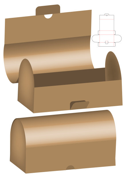 盒包装模切模板设计三维模型图片下载