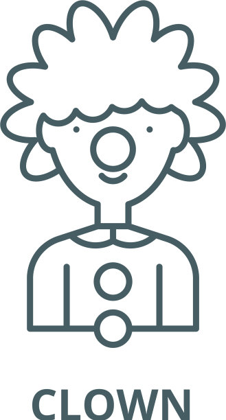 小丑线图标小丑轮廓标志图片下载