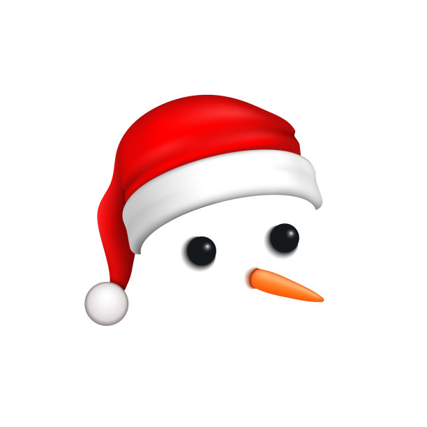 雪人脸3d逼真雪人孤立白色图片下载