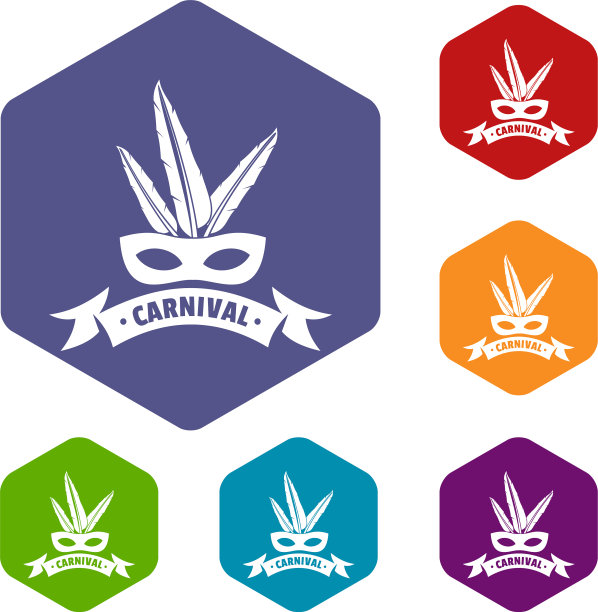巴西狂欢节图标六面体图片下载