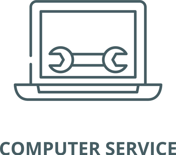 电脑服务线路图标电脑图片下载