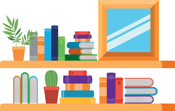 主客厅有沙发和书架图片下载