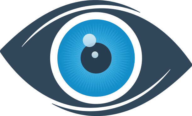 抽象眼睛图标与蓝色眼球图片下载