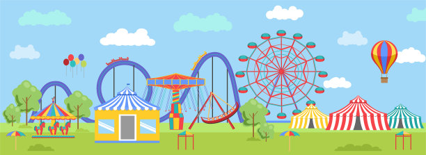 游乐园的风格平淡多彩图片下载