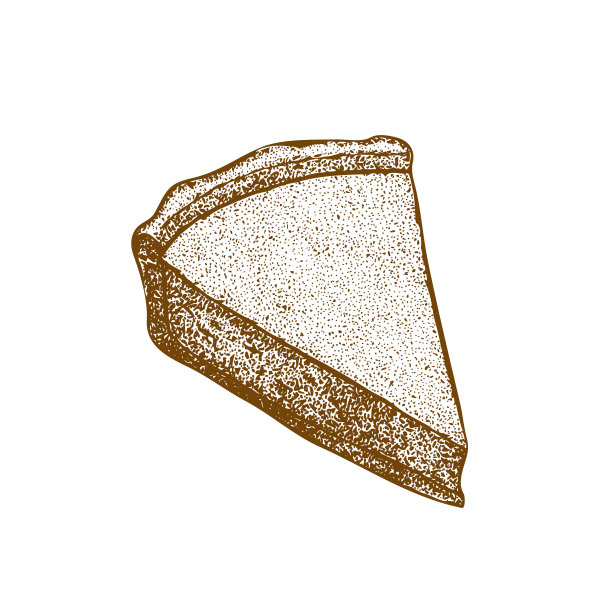 手绘风格的白色背景芝士蛋糕图片下载