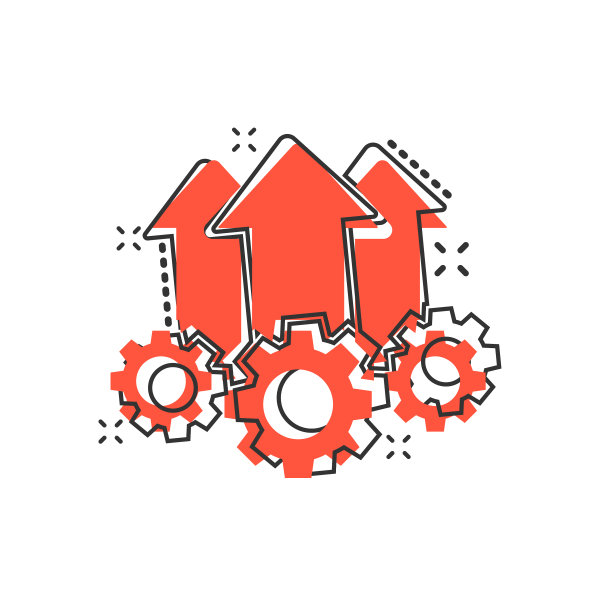 运营项目图标在漫画风格的齿轮图片下载