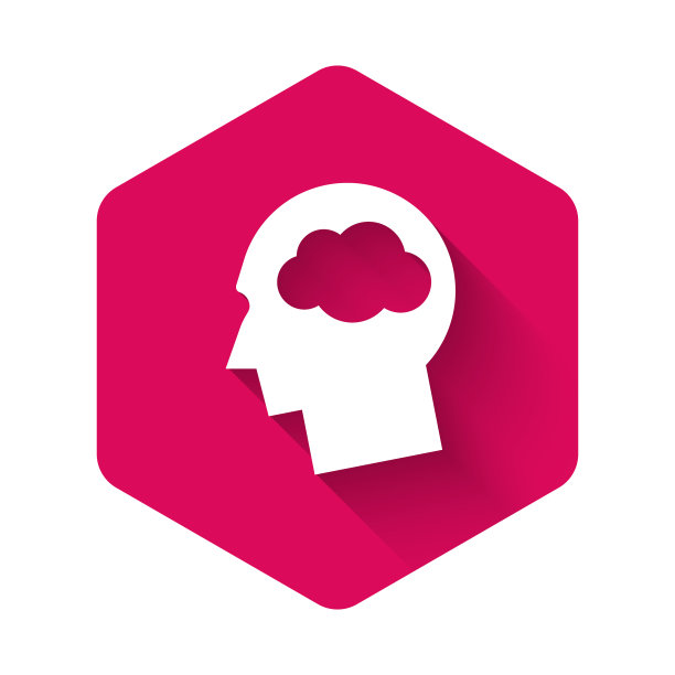 白头剪影与云图标孤立图片下载