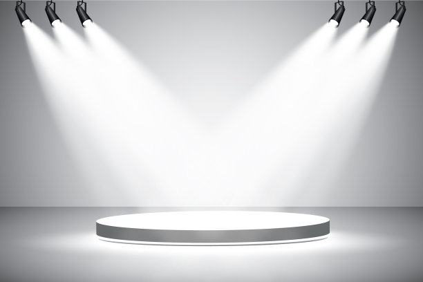 白色圆形裙台台座景图片下载