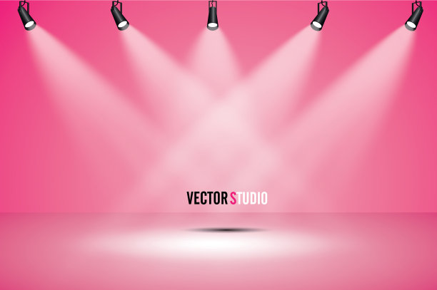用作空的粉色工作室房间灯光探测器图片下载