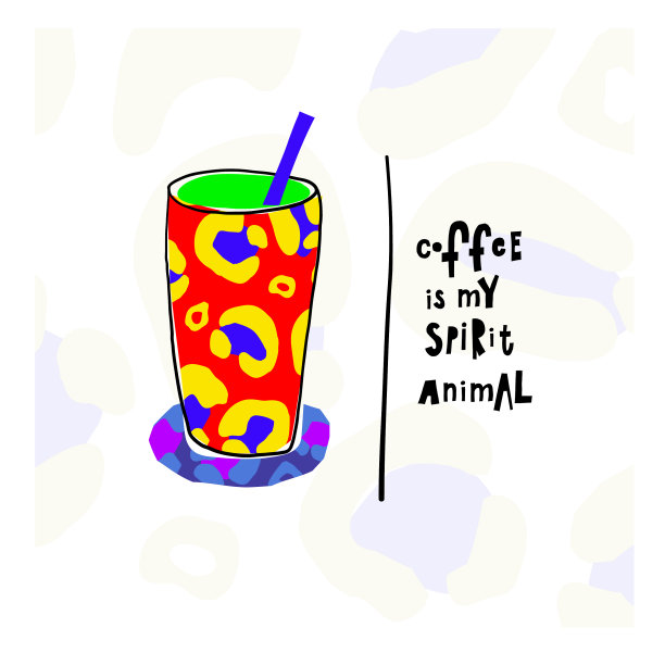 引用爱咖啡排版精神动物杯图片下载