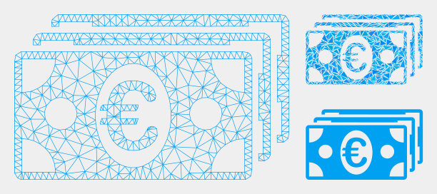 欧元钞票网丝架模型及图片下载