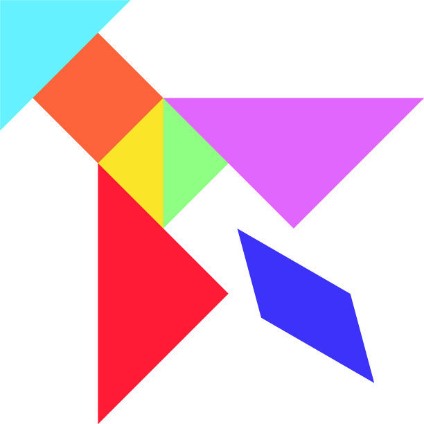 颜色七角形的火箭或导弹形状的白色图片下载