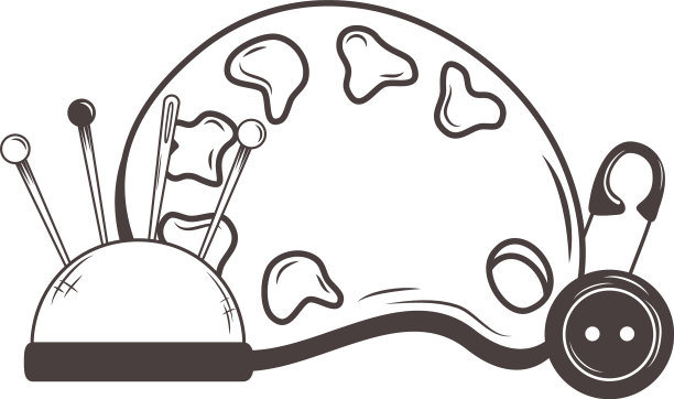 调色板、针、扣设计图片下载