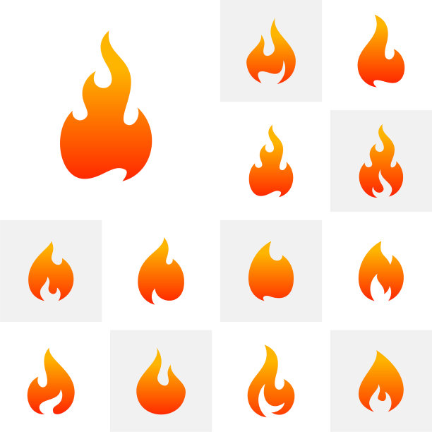 设定火火焰标志设计模板图标符号图片下载