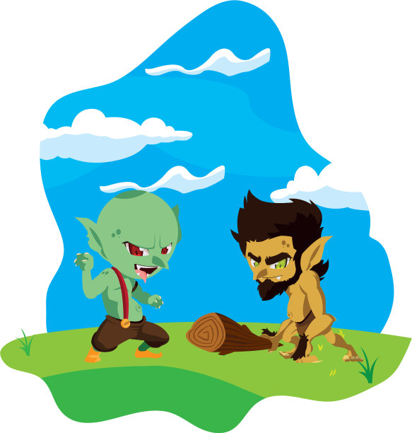 丑陋的巨魔和穴居人侏儒在营地魔法图片下载