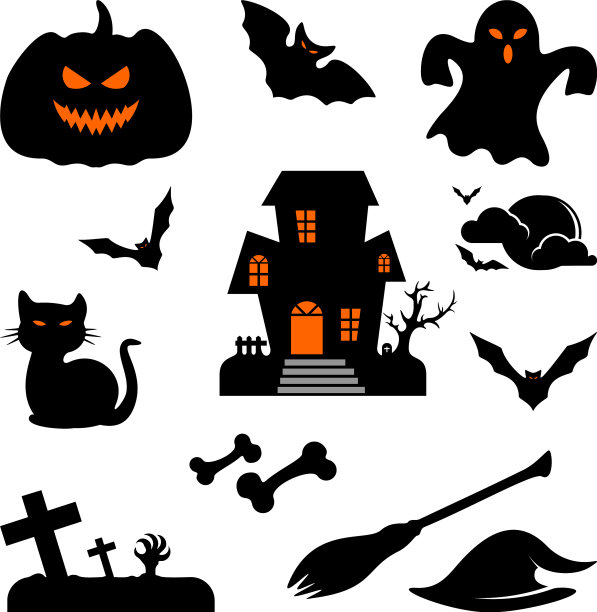 设置万圣节设计图标隔离模板图片下载