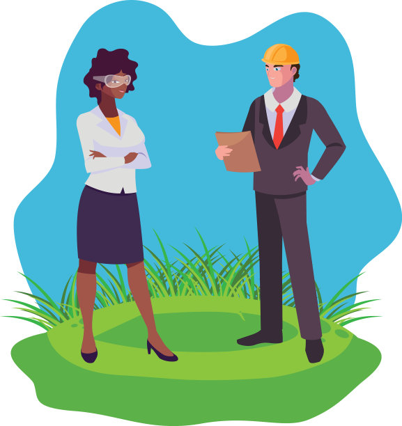 跨种族的夫妇，工程师，建设者图片下载