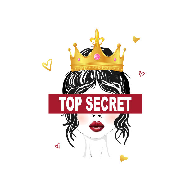 印着漂亮女孩的绝密标语图片下载